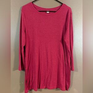 Old Navy Long Sleeve Ribbed Knit flowy Top - Raspberry SZ-XL